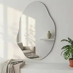 Espelho Orgânico Lapidado Vênus 70x50 Com Suporte Decoração Banheiro Quarto Sala