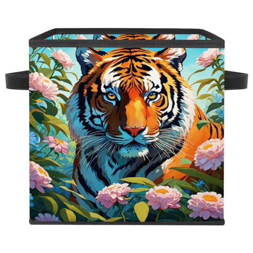 Boîte de rangement pliable de qualité avec poignées en cuir véritable