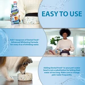Dental Fresh Advanced Whitening Water Additive 17oz  Dog Breath Freshener Formula to Hep Overall Dog Dental Care and Brighten Teeth  Cucciolini Doodles Dental fresh advanced whitening water additive 17oz  dog breath freshener formula to hep overall dog dental care and brighten teeth   cucciolini doodles