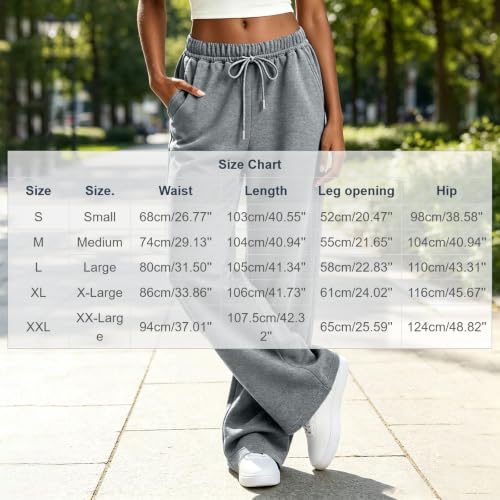 Sweat Pants for Womens High Waisted Loose Drawstring Wide Leg Sweatpants - image 6