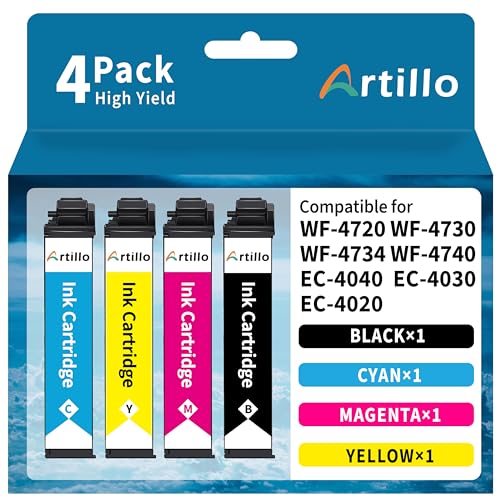 Image of Remanufactured Ink Cartridges Replacement for Epson 802 802XL Ink Cartridges T802 T802XL to use with Epson WF-4720 WF-4730 WF-4734 WF-4740 EC-4040 EC-4030 EC-4020 Printer (BCMY, 4 Pack)