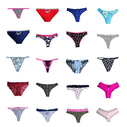 Dircho Women Underwear Variety Of Panties Pack Lacy Thongs G-Strings Cotton Briefs Hipsters Bikinis Undies (10 Pcs, Medium) #TOP3