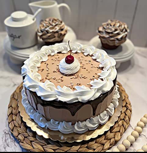 Dezicakes Fake Cupcakes & Cake – Made In Usa Artificial Cakes For Display – Faux Cake Decorations For Home & Kitchen - Cake Plate Fake Food Desserts - Fake Chocolate Drizzle Cake #TOP6