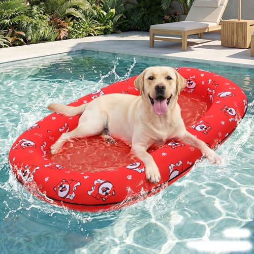 Queenmore Dog Pool Float Inflatable Dog Raft for Large Dogs 195 Lbs Orange by Queenmore - Used condition - US$19.61