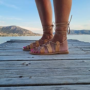 Tie Up Greek Leather sandals, Greek 