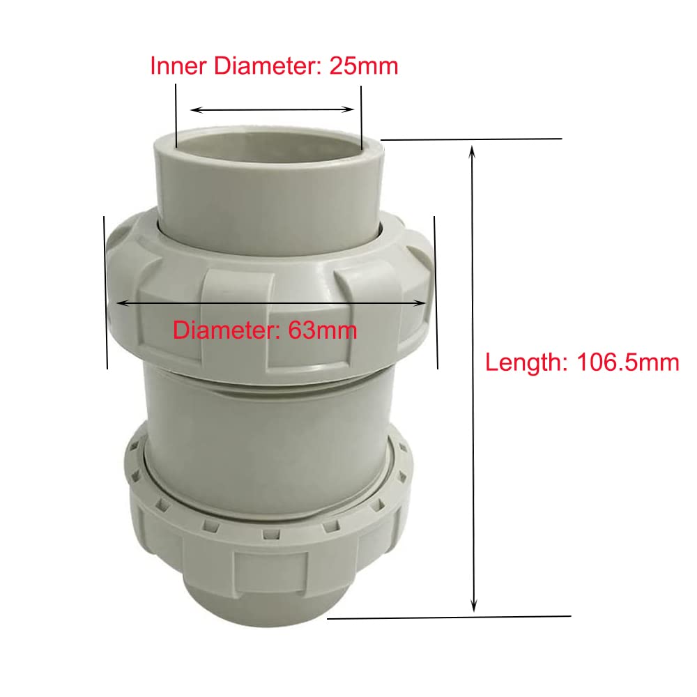 25mm Diameter Gray Non Return Valve Water Block Leak Protection Valve in-Line Washing Machine Dishwasher Valves - Image 2