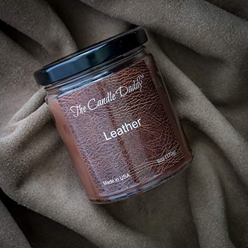 Leather Candle- 6 Oz Jar Candle - Up To 40 Hour Burn Time #TOP1