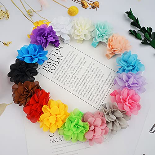 Ded 40Pcs 2 Inch Chiffon Flower Hair Bows Clips Flower Tiny Hair Clips Fine Hair For Girls Infants Toddlers Set Of 20 Pairs thumb #5