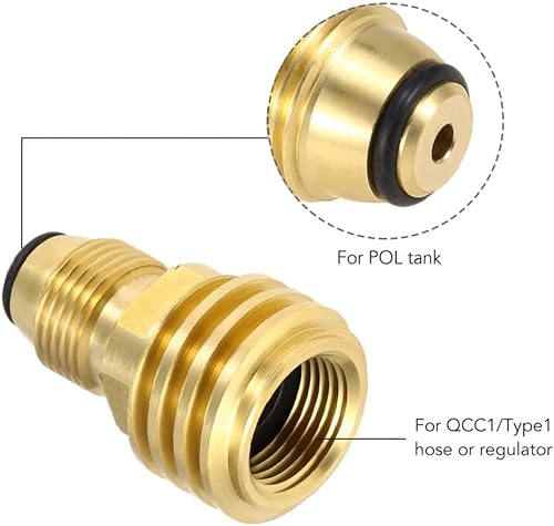Miniatura 2 de Adaptador universal de tanque de propano antiguo a nuevo, convierte la válvula de servicio del tanque POL LP a QCC1  tipo 1 manguera o regulador