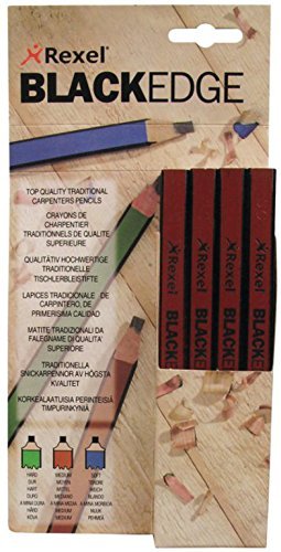 Rexel Blackedge Medium Carpenters Graphite Pencils - Set of 12 by Rexel