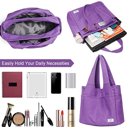 Image of KYALOU Utility Large Tote Bag, Women Casual Shoulder Bags for Work School Gym Beach Travel Shopping Grocery