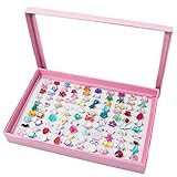 SOTOGO 100 Pieces Little Girl Rings Jewelry Rings Girl Pretend Play Rings and Dress up Rings, Little Girls Gift