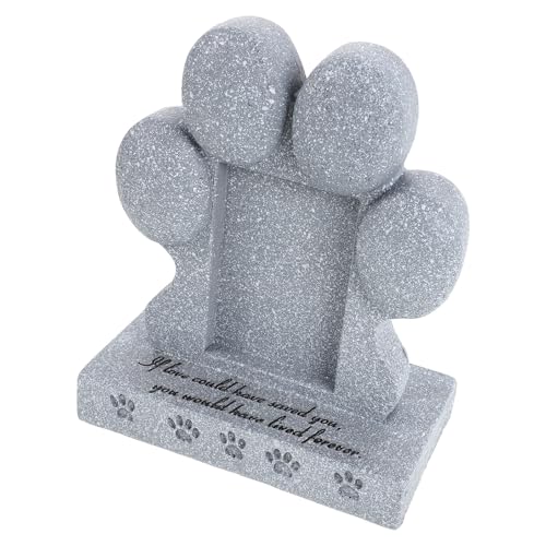 TOYZFRIENDY Pierre Tombale Commémorative pour Animaux de Compagnie Stèle Extérieure Grise de Patte Résistante aux Intempéries Personnalisable Décoration Jardin pour Chiens et Chats