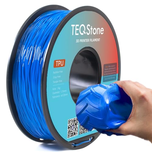 TEQStone TPU Filament 1.75mm New Blue 1Kg Spool 95A Flexible Soft 3D...