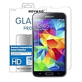 NOVAGO Compatible avec Galaxy S5 S5 Neo, S5 New Film de protection écran en verre trempé haute transparence et résistant (x1)