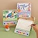 Watercolor Coloring Paper Set for Adults Beginners Creative All in One Pocket Watercolor Painting Book DIY Line Sketch Coloring Papers with Water(Marine Animals Series)