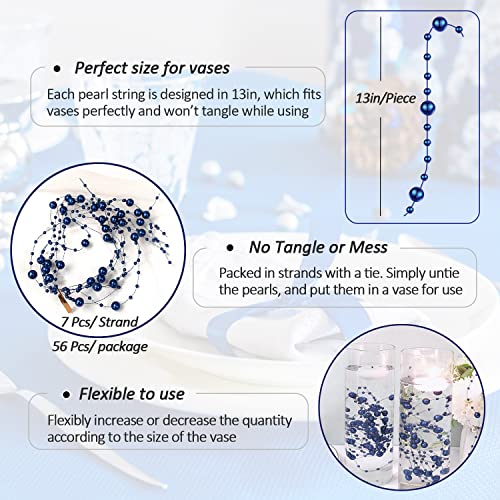 50Pcs Floating-Look Pearl Strings for Floating Candles, Faux Pearls for Vase Filler, Centerpiece Table Decorations for Wedding, Party, Event - Image 6