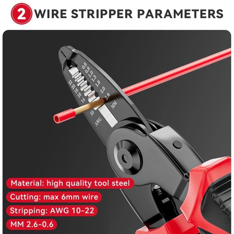 Image of REWOP Multi-function Plier Tools Made of Stainless Steel with 11 Screwdriver bits with Safety Hook, Bottle Opener, Multifunction Pliers for Outdoor Backpacking & Gifting. (5 Head Pliers)