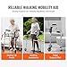 VEVOR Folding Walker on Wheels, 3-in-1 Stand-Assist Folding Walkers with Adjustable Height and Width, Lightweight Aluminum | Front Wheeled Mobility Aid for Elderly Handicapped Disabled, Up to 350LBS