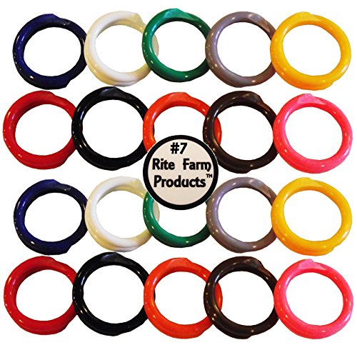 Rite Farm Products 20 Multi Colored #7 Leg Bands 7/16" Chicken Poultry Chick Quail Pigeon Duck Goose