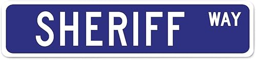 Letreros personalizados de Sheriff Street para exteriores, letrero de metal de metal para decoración de sheriff, arte de pared de sheriff,