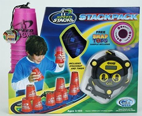 Speedstack Pink Plastic Metallic Stackpack Stacking Competition Cups with Mat and Timer