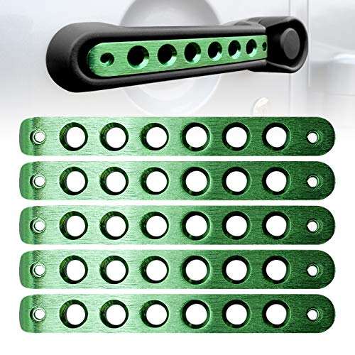 ICARS Green Door Handle Inserts Front Rear Aluminum Grab Handle Cover Trim for 2007-2017 Jeep Wrangler JK & Unlimited Accessories 4 Door-5 Pcs