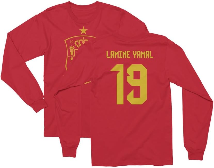 Tutiinca Spain Soccer Cup Fan - Lamine Yamal 19 Jersey Style Long Sleeve T-Shirt