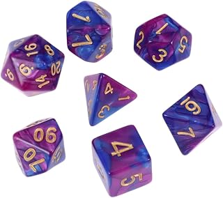 Toyvian 7 Peças De Dados De Jogos De Rpg Dados De Duas Cores Acessórios De Mesa Acessórios De Jogos De Rpg Masmorras Brinquedos Dados Nebulosa Azul Brinquedo Azul Dados Azuis