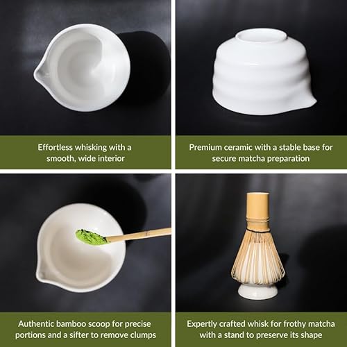 MATCHA RITUAL White Matcha Tea Set with Bowl