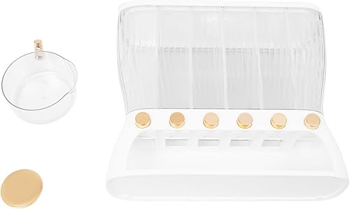 Miniatura 8 de Dispensador de alimentos secos de 6 rejillas, dispensador de almacenamiento de granos de capacidad de 22 libras con divisores extraíbles, recipiente