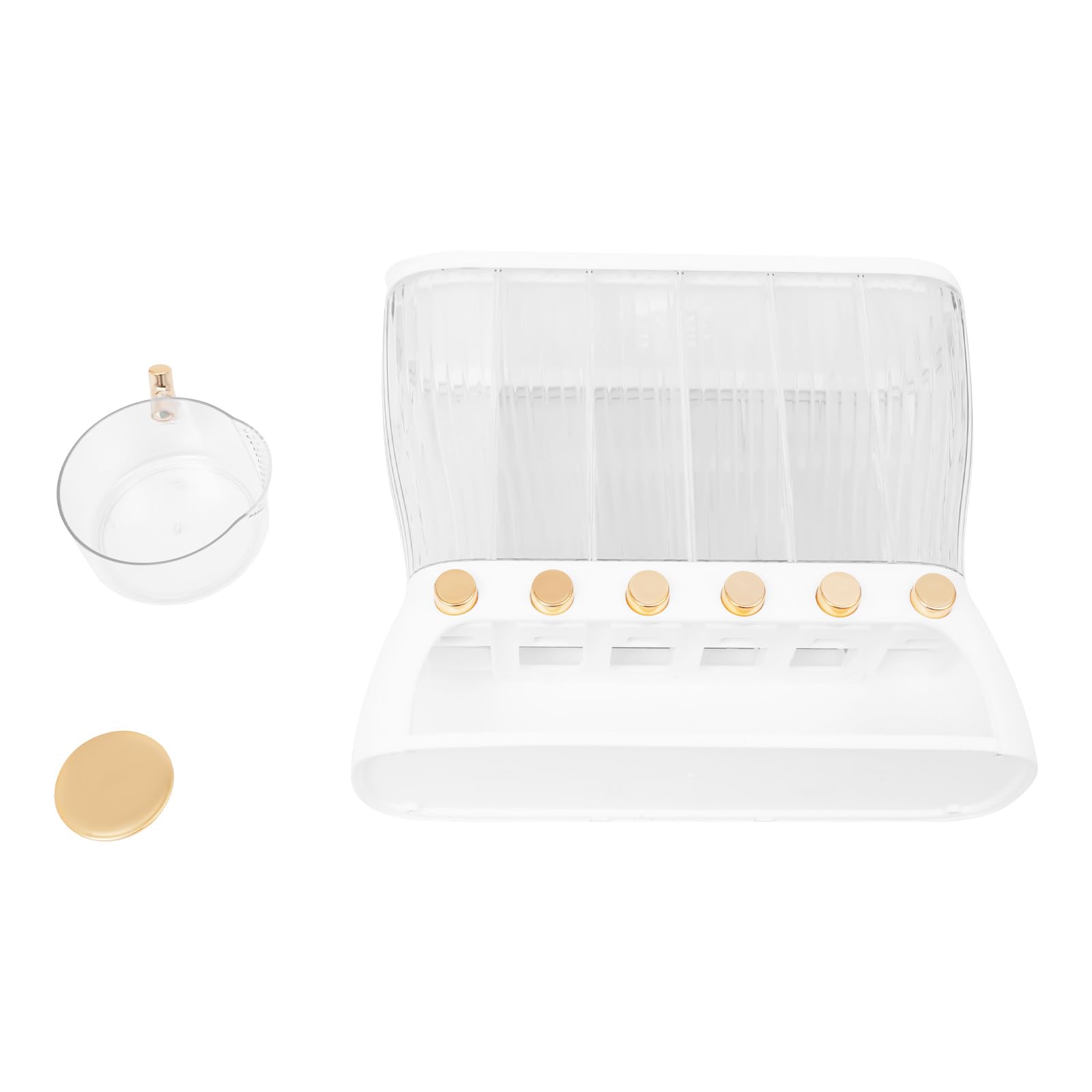 Dispensador de comida seca de seis rejillas, dispensador de cereales, capacidad de 10 kg, con botón dosificador, se puede utilizar para hacer harina, azúcar, arroz, cereales, nueces, frijoles