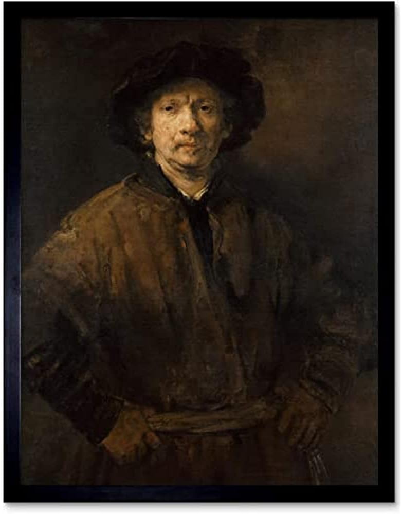 Rembrandt Large Self Portrait Art Print Framed Poster Wall Decor 12x16 inch