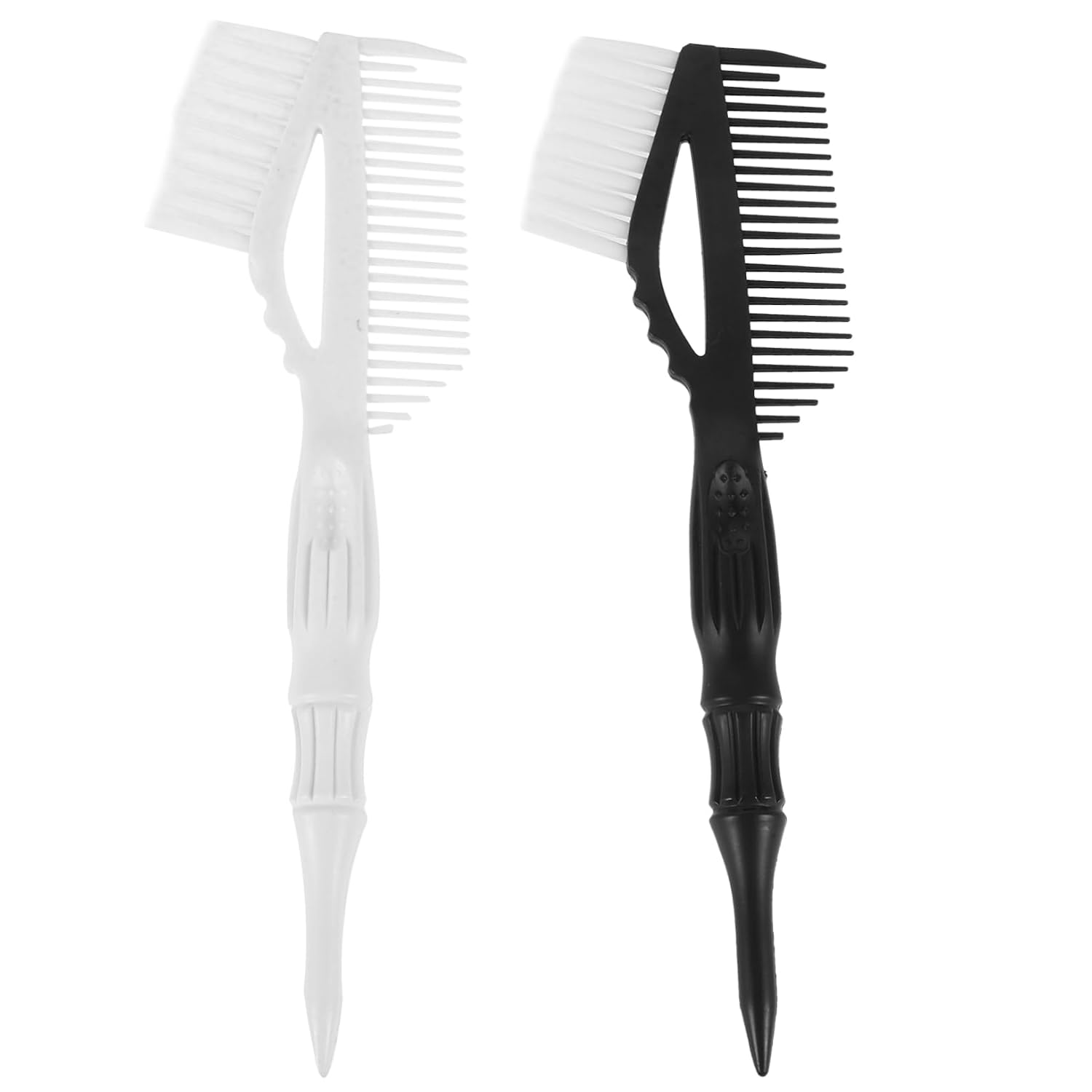 2pcs Hair Coloring Comb Durable Hair Dye Applicator Brushes for Salon Home Use Essential Tinting Tools for Easy Application Black White