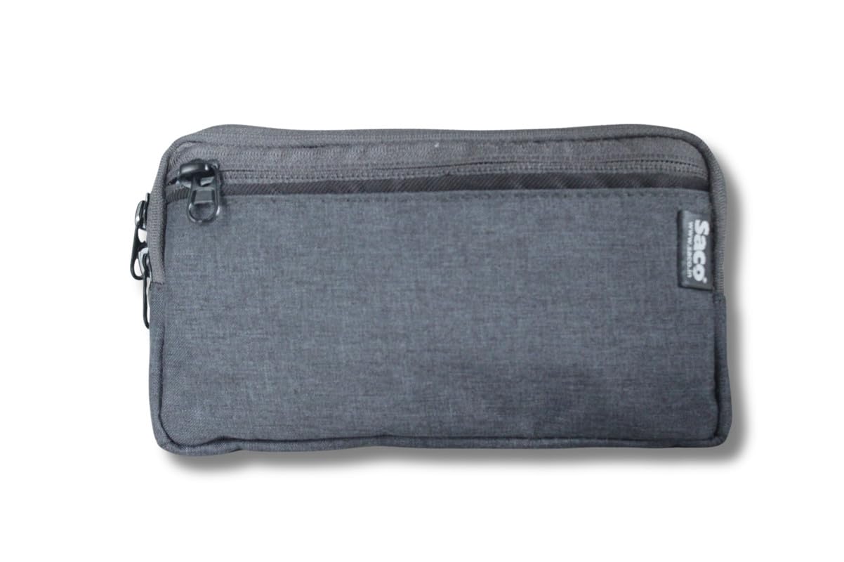 Saco Portable Storage Pouch Bag for Universal Electronics, Laptop, Mobile, Camera, Office, Health Accessories (Pack of 4) - Grey-picture-1