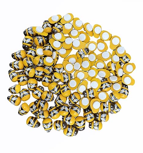Norinoya 100Pcs Bee Buttons for Arts Crafts DIY Handmade Crafting,Kids Room Wall Door Decoration…, Bee-100, 13*10*5 mm - Image 2