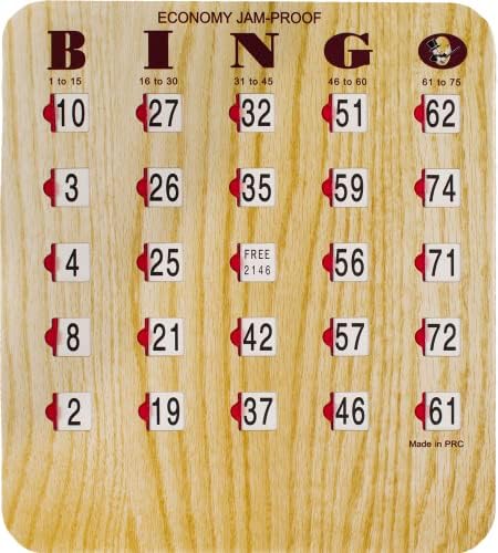 MR CHIPS Jam-Proof Fingertip Slide Bingo Cards with Sliding Windows - 25 Pack in Tan Style