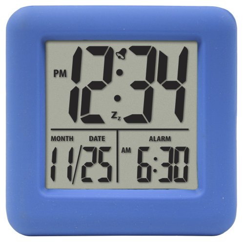 Equity By La Crosse 70905 Soft Blue Cube Lcd Alarm Clock 5.20In. X 4.20In. X 3.30In. #TOP1