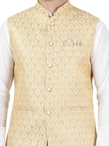 Image of Badoliya & Sons Men's Brocade Zari Nehru Jacket /Waist Coat