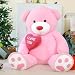 MorisMos 130cm Teddybär groß XXL mit Herz I Love You, Rosa riesen Teddys, großer Bär Kuscheltier XXL, Kinder Mädchen Freundin Frauen Mutter