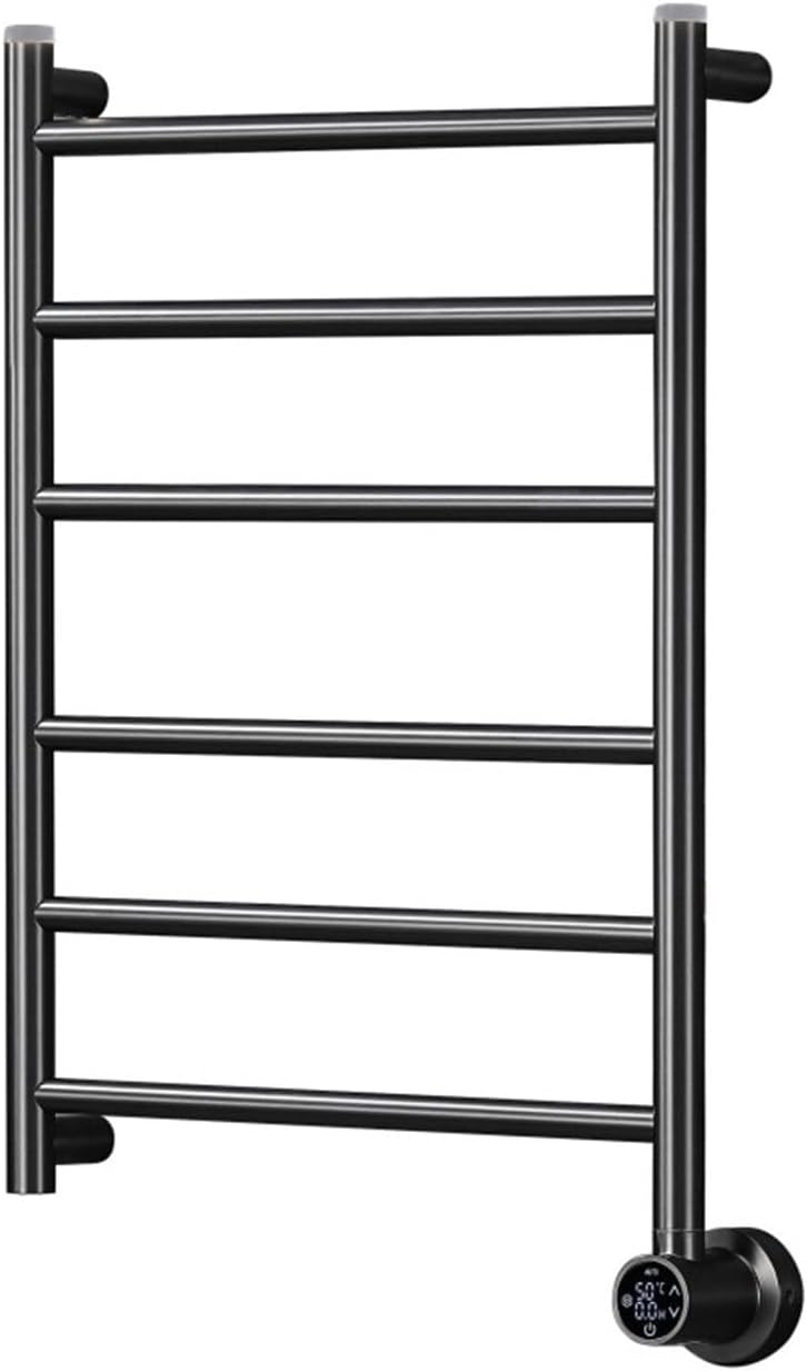 Electric Towel Warmer Gray, LED Display Towel Warmer 36 W Towel Heater with Sensor Light Wall Mounted Heated Towel Rack Thermostatic Towel Warmers for Bathroom 79 x 49 cm