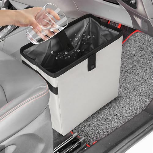 Image of Homelove Car Trash Can, Leak-Proof Waterproof Trash Bin Collapsible Portable Auto Garbage Bag Large Capacity Trashcan Storage Bag Multipurpose Car Organizer Hanging (White)