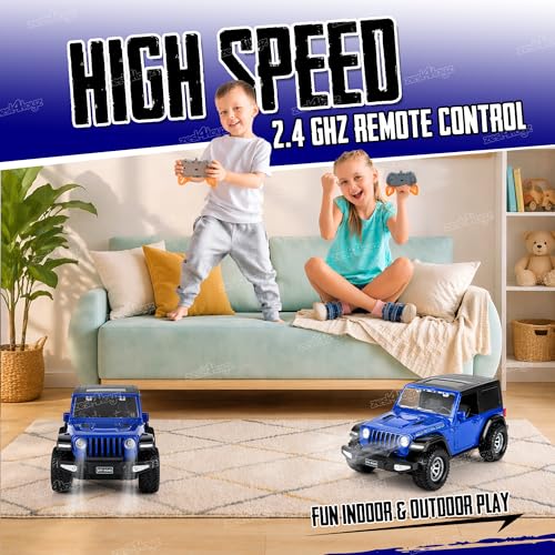 Image of Zest 4 Toyz Remote Control Car Toy for Kids Adults | 1:16 Rechargeable Off-Road Drift RC Jeep | Openable Doors | High Speed | 35+ft Range 2.4GHz Remote Control | USB Charging Cable | Birthday Gift