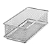 Ybm Home Silver Mesh Drawer Cabinet and or Shelf Organizer Bin, School Supply Holder Office Desktop Organizer Basket 1594 (3x6)