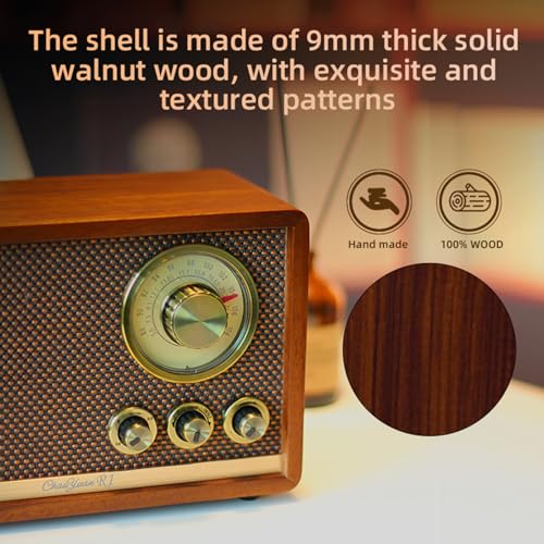 Radio Bluetooth madera sólida ChaoYuan R1 vintage miniatura 5