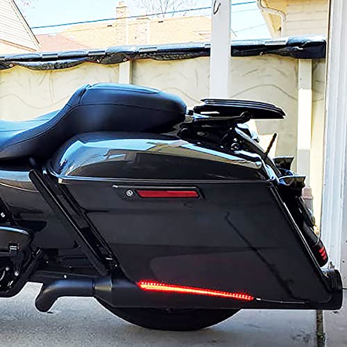 Luz LED para alforjas traseras de motocicleta: luz de marcha, freno y intermitente para Harley Touring (lente roja), modelos 2014-2023 miniatura 5