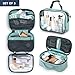 Toiletry Bag Kit Set: Hanging Travel Toiletry Bag + Makeup Bag with Brush Holder + Ultralight Accessory Organizer Pouch (Dusty Teal Makeup)