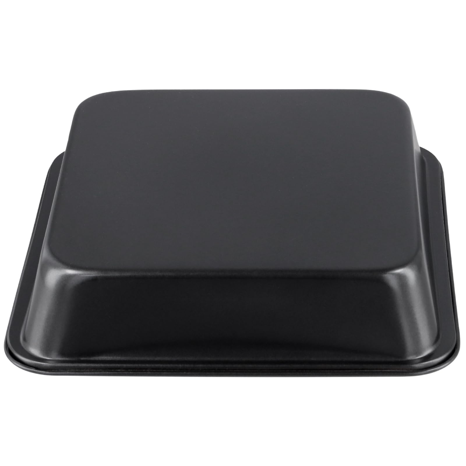 4 Pezzi Pirofila Quadrata 21x21x5 cm Nero - Teglia da Forno Antiaderente in Acciaio al Carbonio per Lasagne, Torte, Brownies e Tiramisù