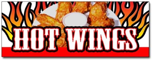 36" HOT Wings 1 Decal Sticker Buffalo Spicy Chicken Crispy Sauce hot Sauce 24"