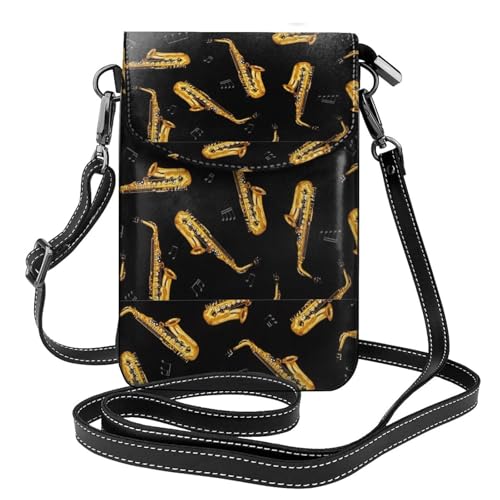 Sac téléphone saxophone en cuir PU pour femme active en balade musicale